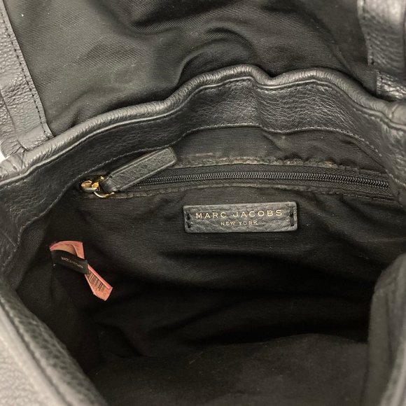 Marc Jacobs Black Top Handle Shoulder Bag Flap Closure - Picture 8 of 14